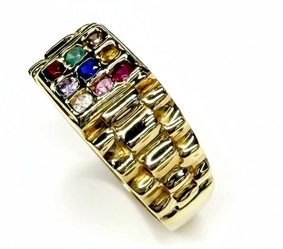 Bague 9 Planètes Or Jaune 18k - Taille 60