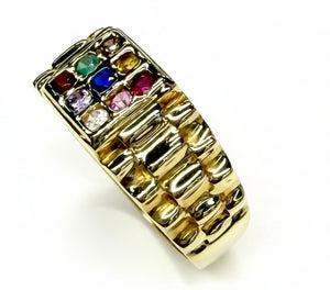 Bague 9 Planètes Or Jaune 18k - Taille 60