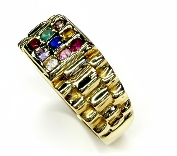 Bague 9 Planètes Or Jaune 18k - Taille 60