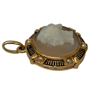 Pendentif Camée en Or Jaune et Perles 18K