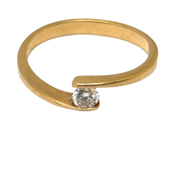 Solitaire en Or Jaune 18K - Diamant