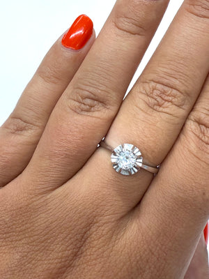 Solitaire en Or Blanc 18k avec Diamant 0.50 carats