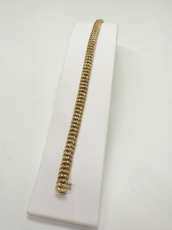 Bracelet Maille Américaine en Or Jaune 18k Lg18cm