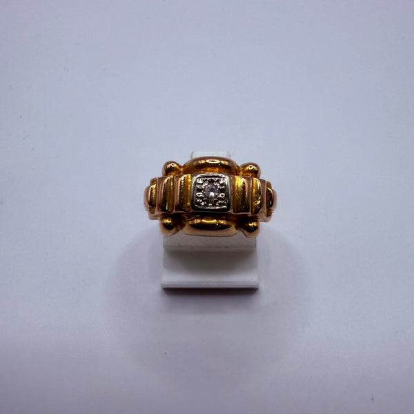 Bague Chevalière en Or Jaune 18K Taille-56.5