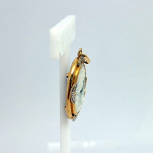 Pendentif Médaille en Or Jaune et Or Gris 18 K