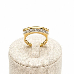 Bague Or jaune et blanc 18K - Diamants - Taille 54 - 3.17G