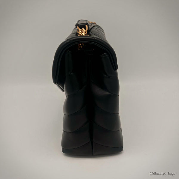 Sac bandoulière Saint Laurent Loulou en cuir noir