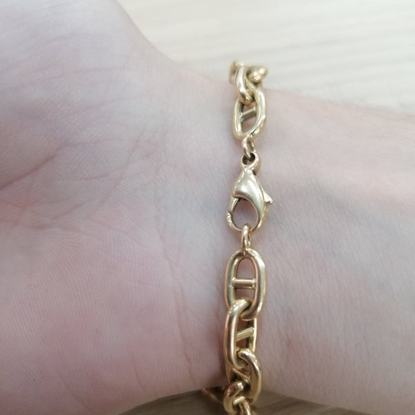 Bracelet maille marine en or jaune 18K 9.44 Grs