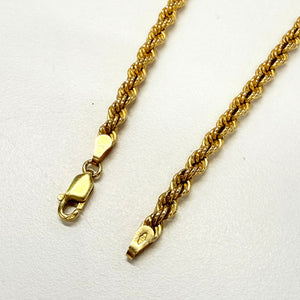 Collier chaîne torsadée en or jaune 18k 8.1 Grs