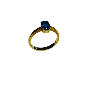Bague Solitaire en Or Jaune 18K - Taille 57 - 3.15 Grs