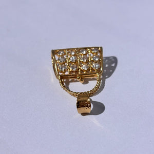 Pendentif Médaille en Or Jaune 18K & Oxyde de Zirconium