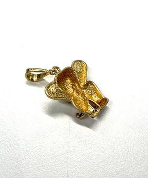 Pendentif éléphant en or 18k avec zirconium