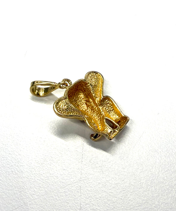 Pendentif éléphant en or 18k avec zirconium