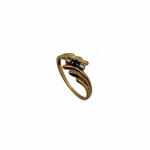 Trilogie Or Jaune 18K - 1.57 G avec Diamants et Rubis