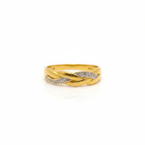 Bagues demi tour en or jaune et blanc 18 K - Taille 54 - 2.25 G