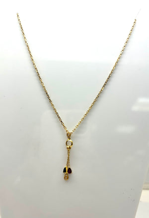 Collier Matinée en Or Jaune avec Pierres Précieuses