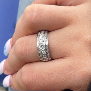 Bague en Or blanc 18 carats - Taille 54 4.40 Grs