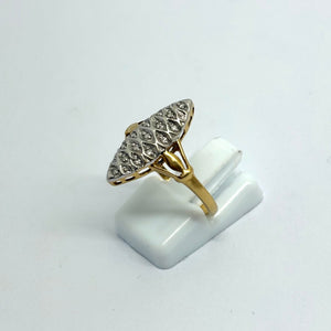 Bague Marquise OR Jaune et Blanc 18K - 3.20 G - T 56