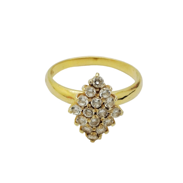 Bague Marquise en Or Jaune 18k - 4.34 G - Taille : 59