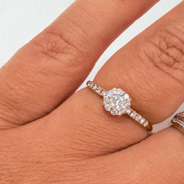 Bague or jaune 750 avec diamants