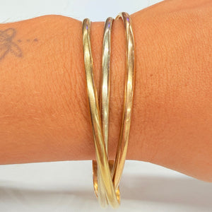 Bracelet jonc en or jaune, blanc et rose 18 K