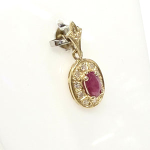 Pendentif Or Jaune 18k Rubis et Diamants - 1.24 G
