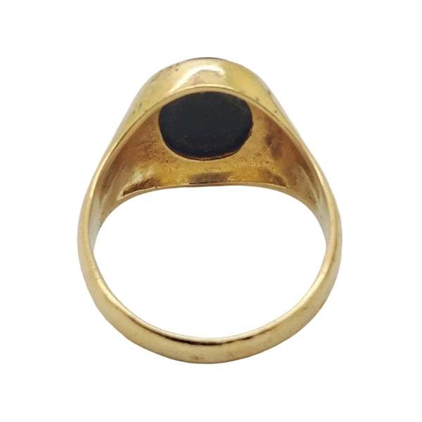 Chevalière en Or Jaune avec Onyx 18K