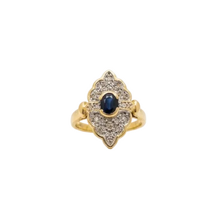 Sublime Bague Marquise en Or Jaune 18K - 5.54 G - T 54 avec Diamants