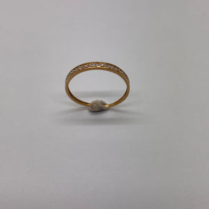 ALLIANCE DEMI TOUR OR JAUNE & BLANC 18 CARATS Taille -58