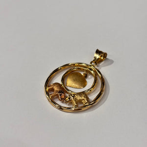 Pendentif éléphant en or 18k 3.29 Grs