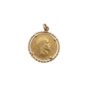 Pendentif Porte Pièce Or Jaune Napoléon III 22 K  - 4.47 Grs