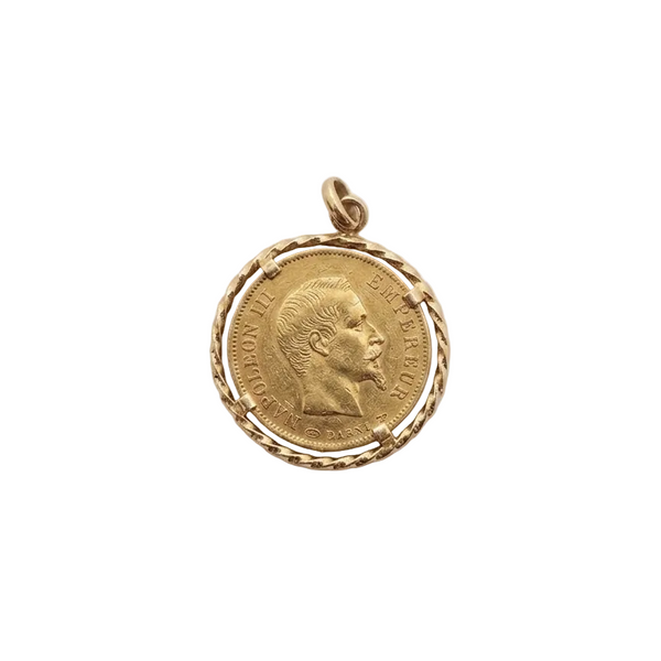 Pendentif Porte Pièce Or Jaune Napoléon III 22 K  - 4.47 Grs
