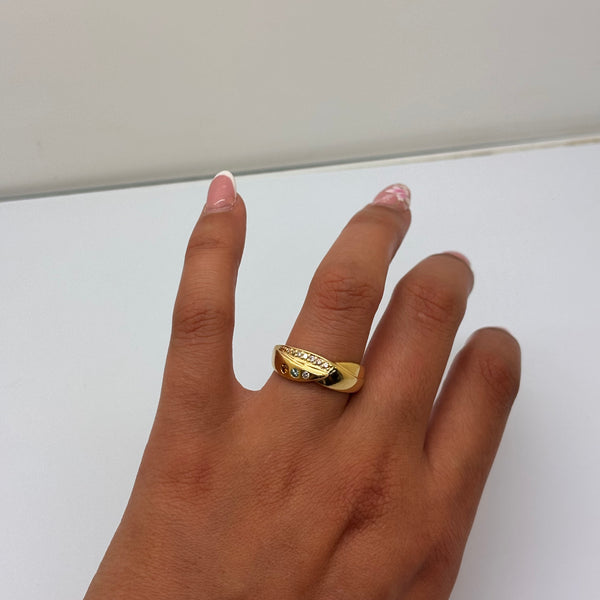 Bague Solitaire Or Jaune 18 Carats Taille-56