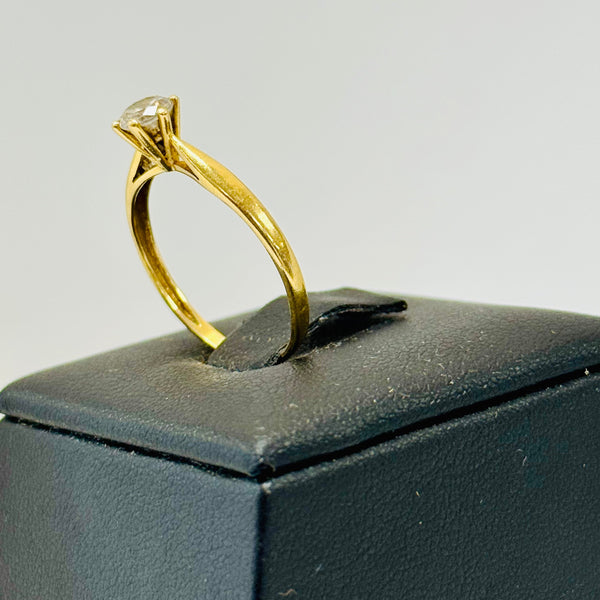 Solitaire Or Jaune 18 carats avec Oxyde de Zirconium - T 56