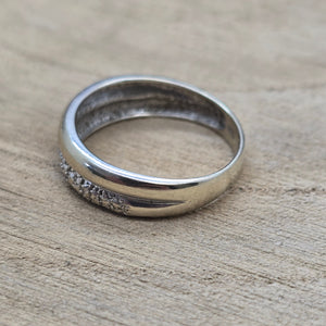 Bague Demi Tour Or Blanc 18 Carats Sans Pierres - 3.35 Grs