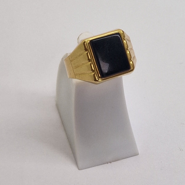 Chevalière en Or 18K avec Onyx - Taille 65