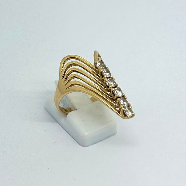 Bague Africaine en Or Jaune 18K et Oxyde de Zirconium