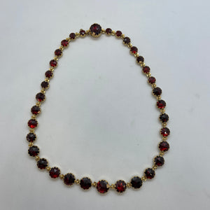 Collier en Or Jaune 18 Carats et Grenats – 40,4 Grs
