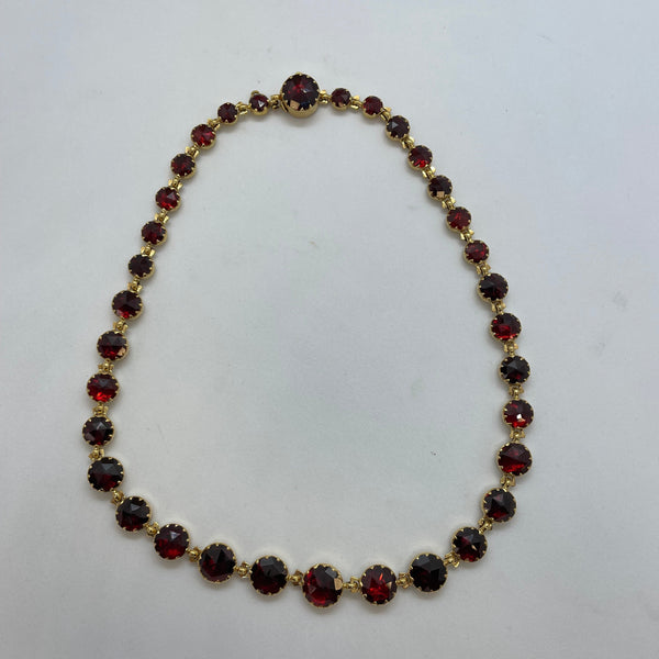 Collier en Or Jaune 18 Carats et Grenats – 40,4 Grs