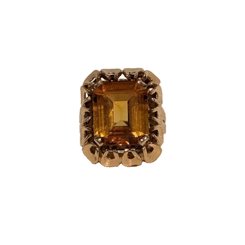 Bague Ancienne Or Jaune 18 K - Taille 58 - 9.63 G