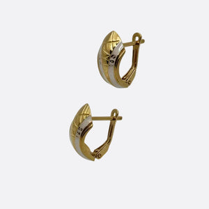 Boucles d'oreilles en Or jaune et blanc 18k -  2.21 G