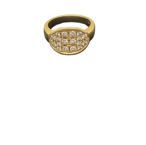 Bague Tank en Or Jaune 18 Carats avec Oxyde de Zirconium - T 56