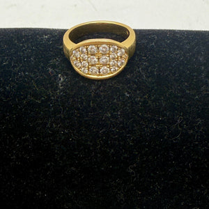 Bague Tank en Or Jaune 18 Carats avec Oxyde de Zirconium - T 56