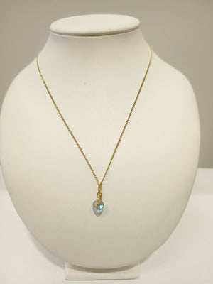 Collier Matinée Inspiré Aigue Marine Coeur