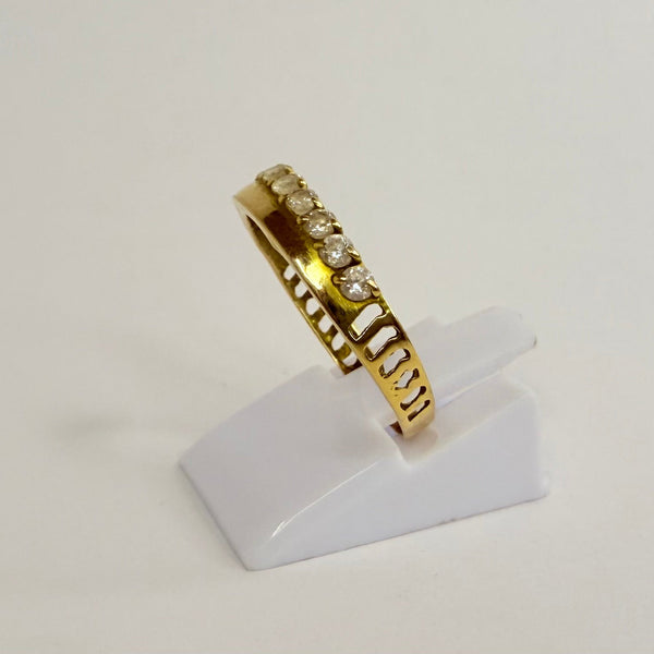Bagues en Or Jaune 18k avec Oxydes de Zirconium - 1.4 Grs