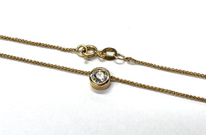 Collier Princesse en Or Jaune 18K & Diamant 0.40ct