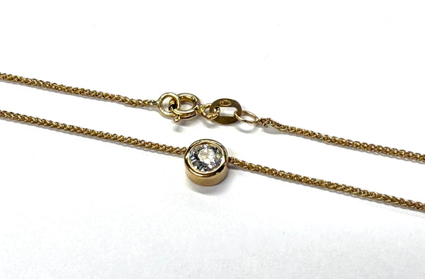 Collier Princesse en Or Jaune 18K & Diamant 0.40ct