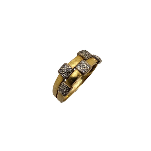 Bague Signée Or Jaune 18K Guy Laroche avec Diamants - T59 - 4.25gr