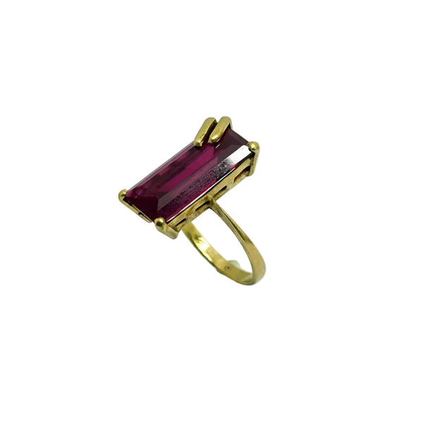 Bague Rubis en Or Jaune 18k - 4.50 G - Taille : 53