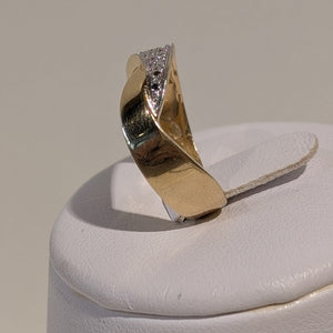 Bague Jonc en Or Jaune et Blanc 18 Carats